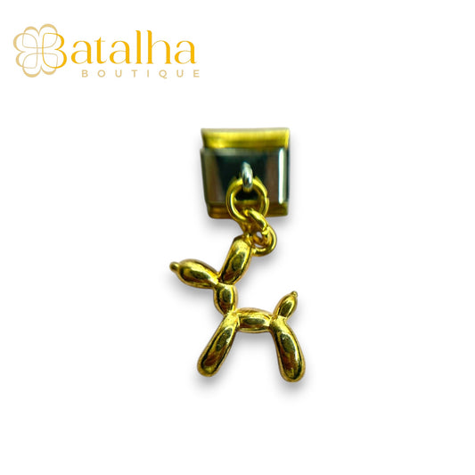 Gold Balloon Dog Charm