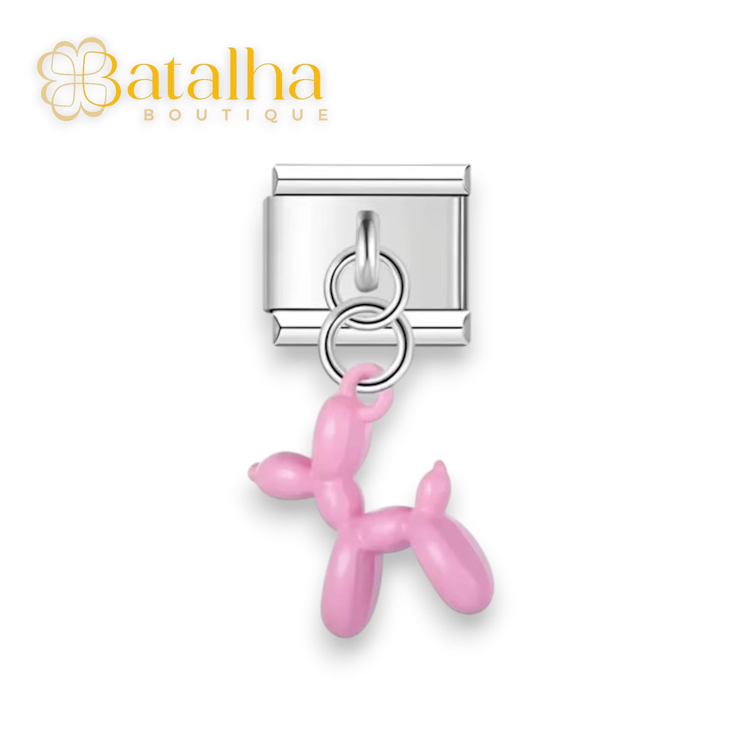 Light Pink Balloon Dog Charm