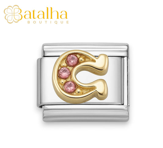 Pink Horseshoe Charm