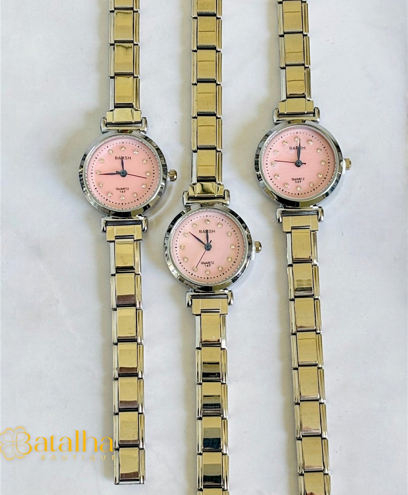 Silver Pink Italian Watch