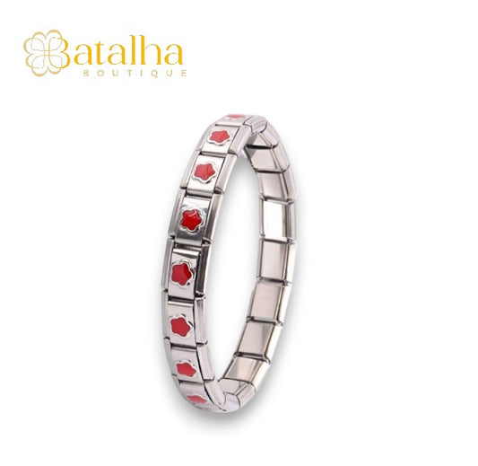 Red Flower Bracelet