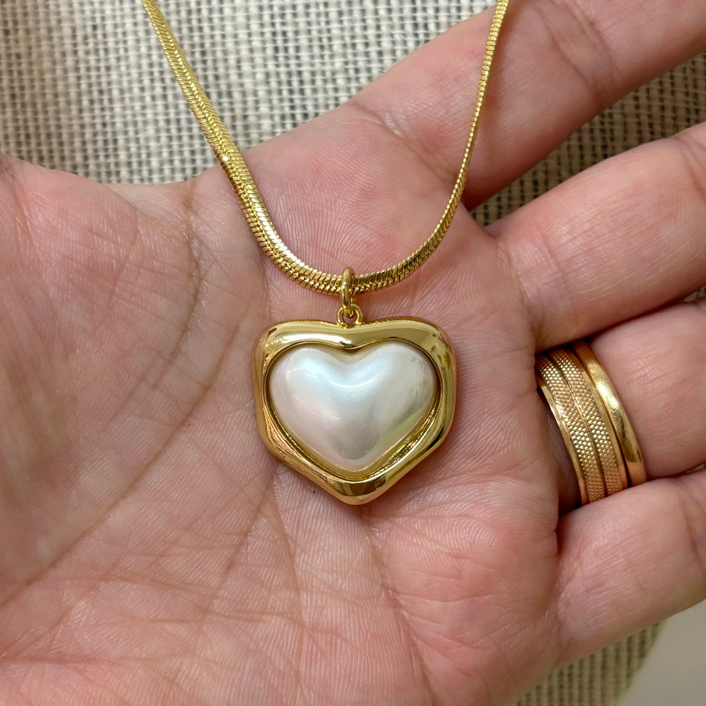Athena Heart Pearl Necklace
