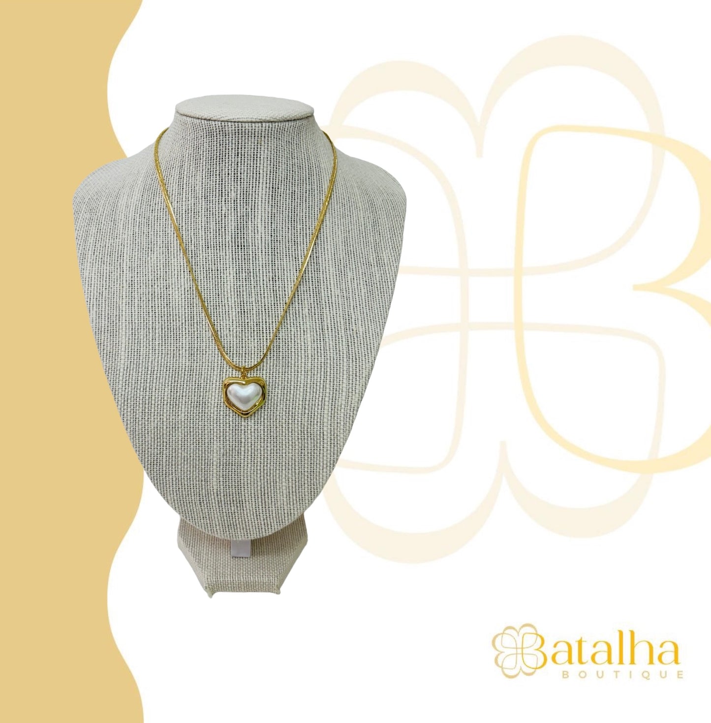 Athena Heart Pearl Necklace