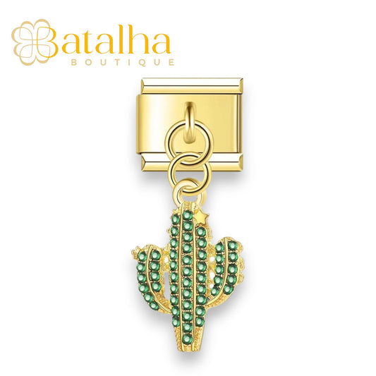 Sparkly Cactus Charm