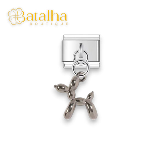 Silver Balloon Dog Charm