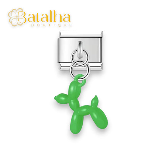 Green Balloon Dog Charm