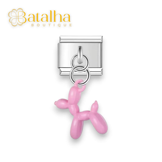 Light Pink Balloon Dog Charm