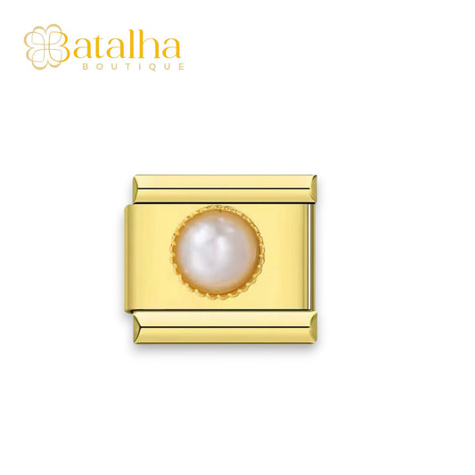 Mini Pearl Gold Charm