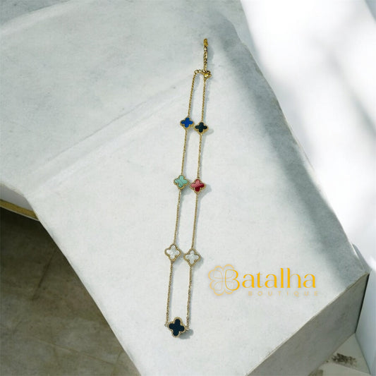 Mini Multicolor Clover Necklace