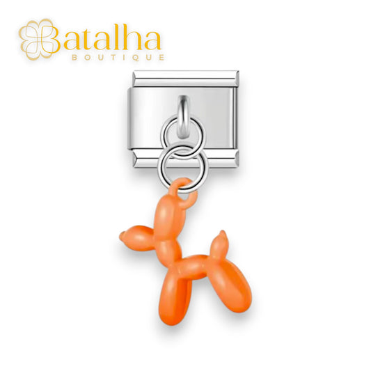 Orange Balloon Dog Charm