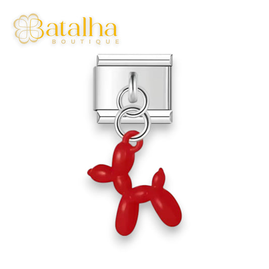 Red Balloon Dog Charm