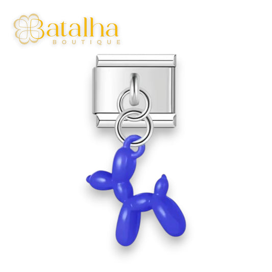 Royal Blue Balloon Dog Charm